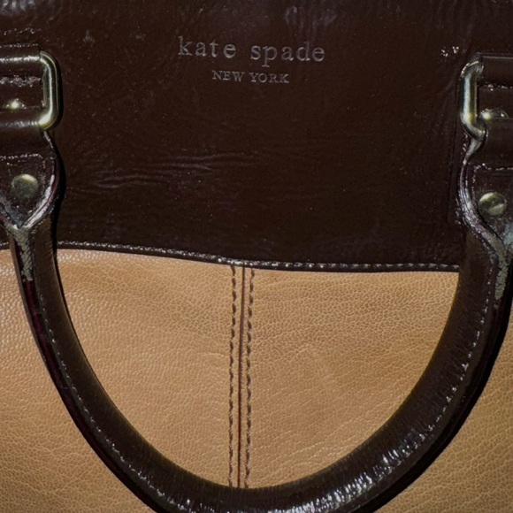 Vintage Kate Spade Saddle Leather Shoulder Bag Patent Espresso Straps - Picture 2 of 8